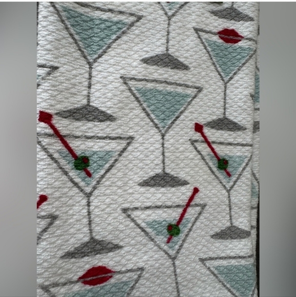 Kate Spade Martini Drink Kitchen Towels (Set of 2) NWT Blue - Picture 3 of 4